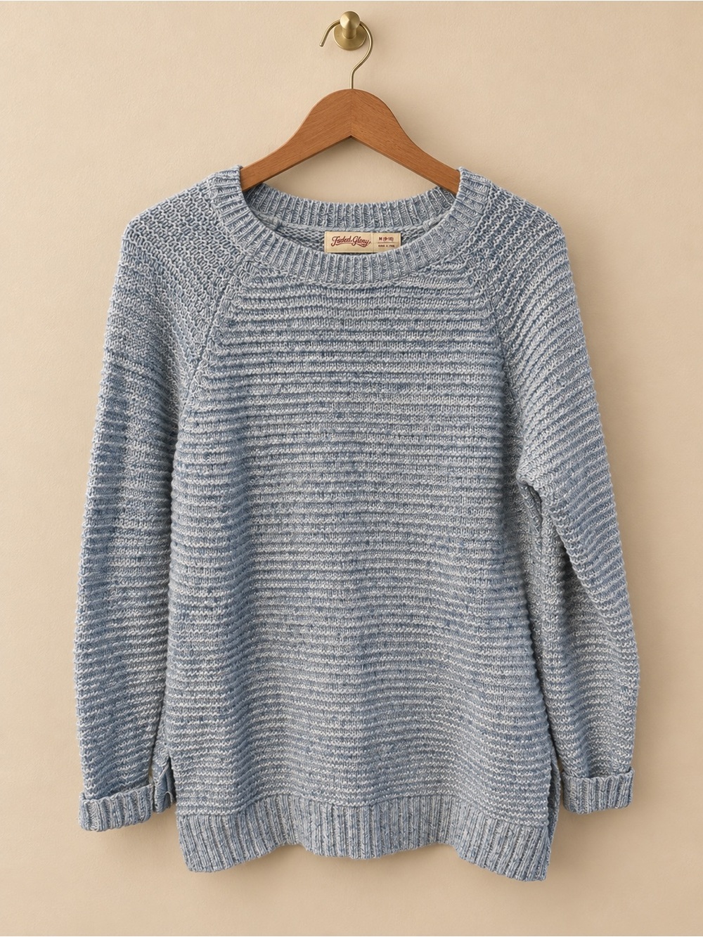 Faded Glory Light Blue Textured Crewneck Sweater
